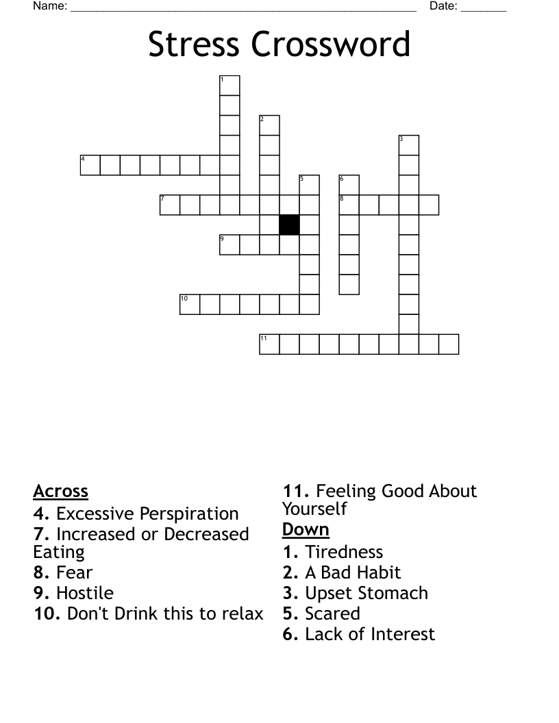 Stress Crossword WordMint