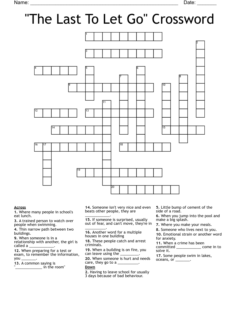  The Last To Let Go Crossword WordMint