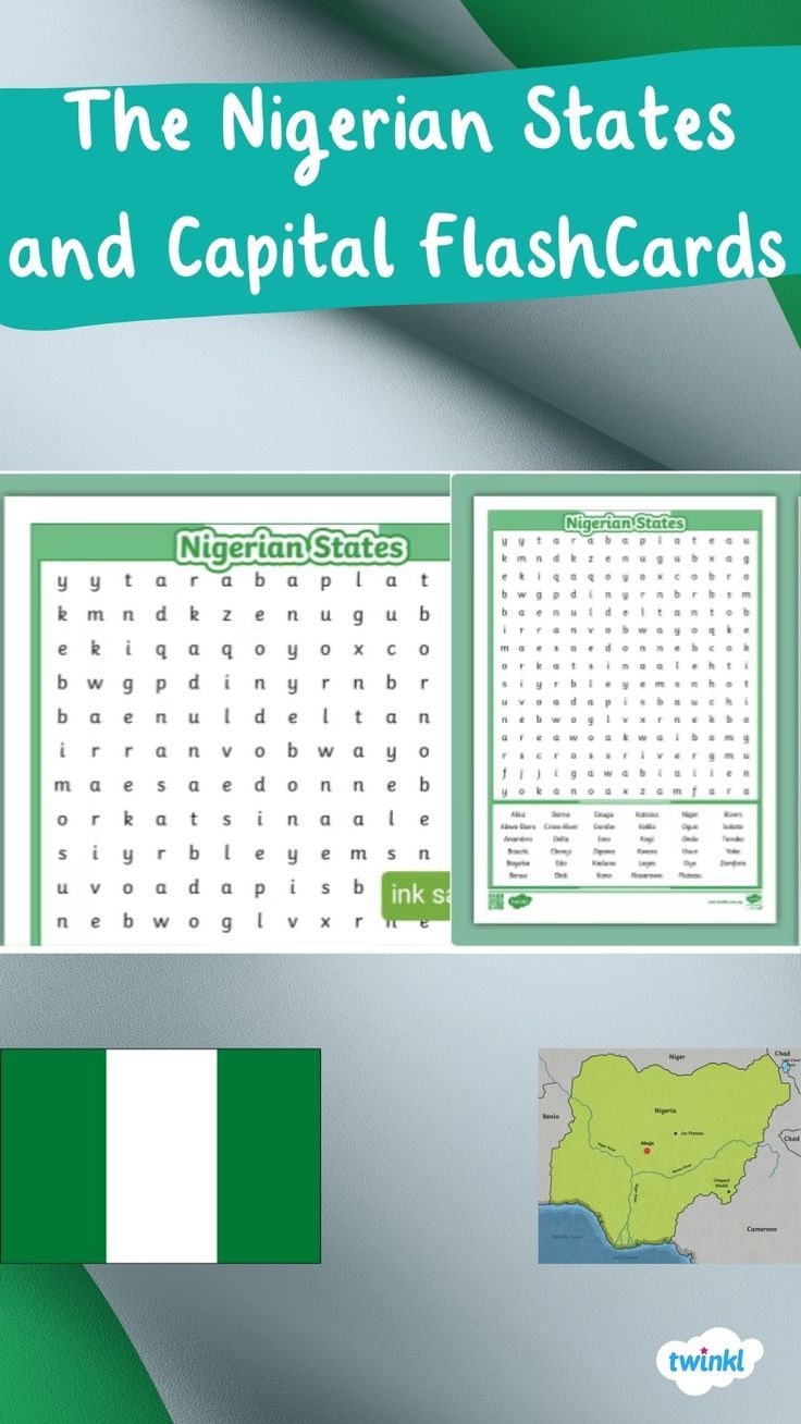 The Nigerian States And Capital Flashcards States And Capitals 