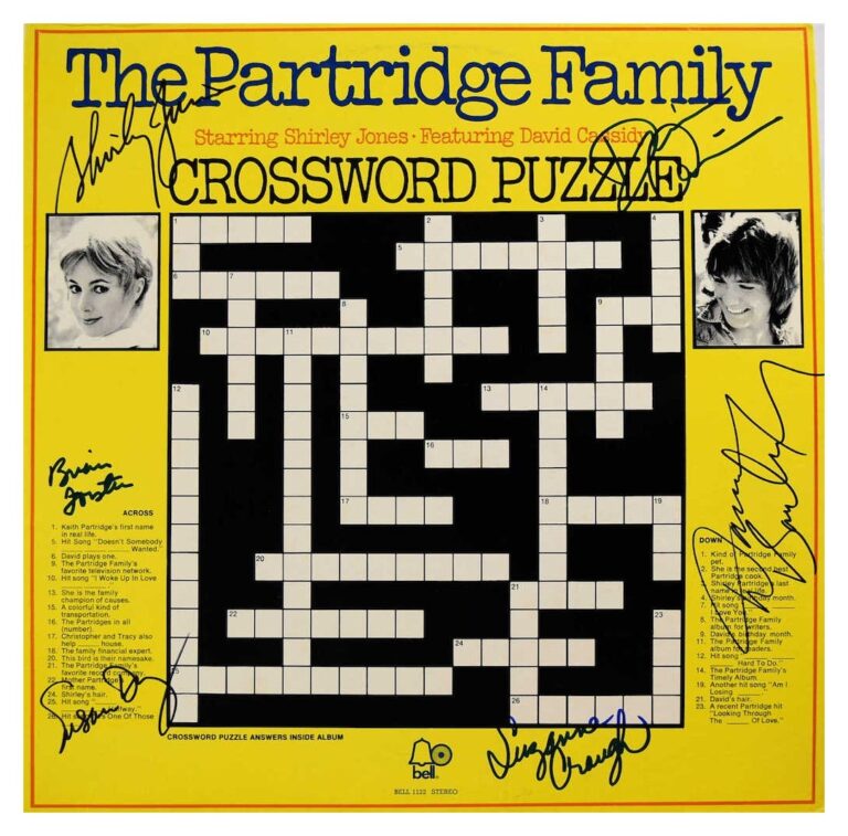 The Partridge Family Crossword Puzzle David Cassidy Danny 