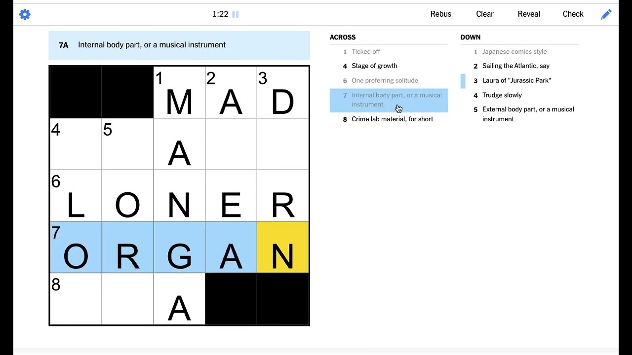 Today s New York Times NYT Mini Crossword 12 October 2022 Solved Answer