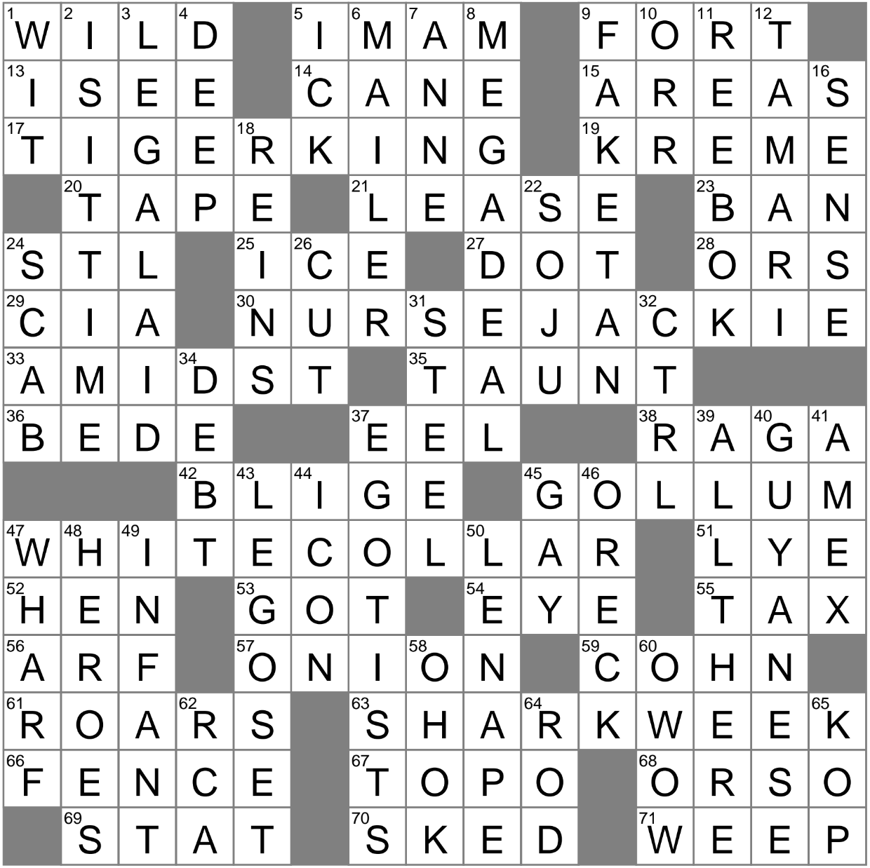 Tolkien Hobbit Crossword