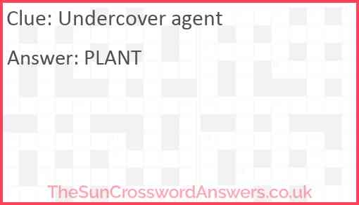 Undercover Agent Crossword Clue TheSunCrosswordAnswers co uk