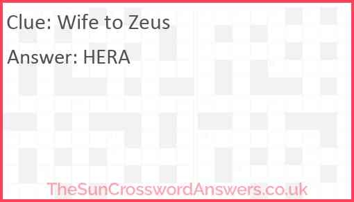 Wife To Zeus Crossword Clue TheSunCrosswordAnswers co uk