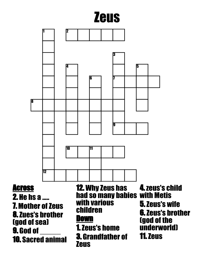 Zeus Crossword WordMint