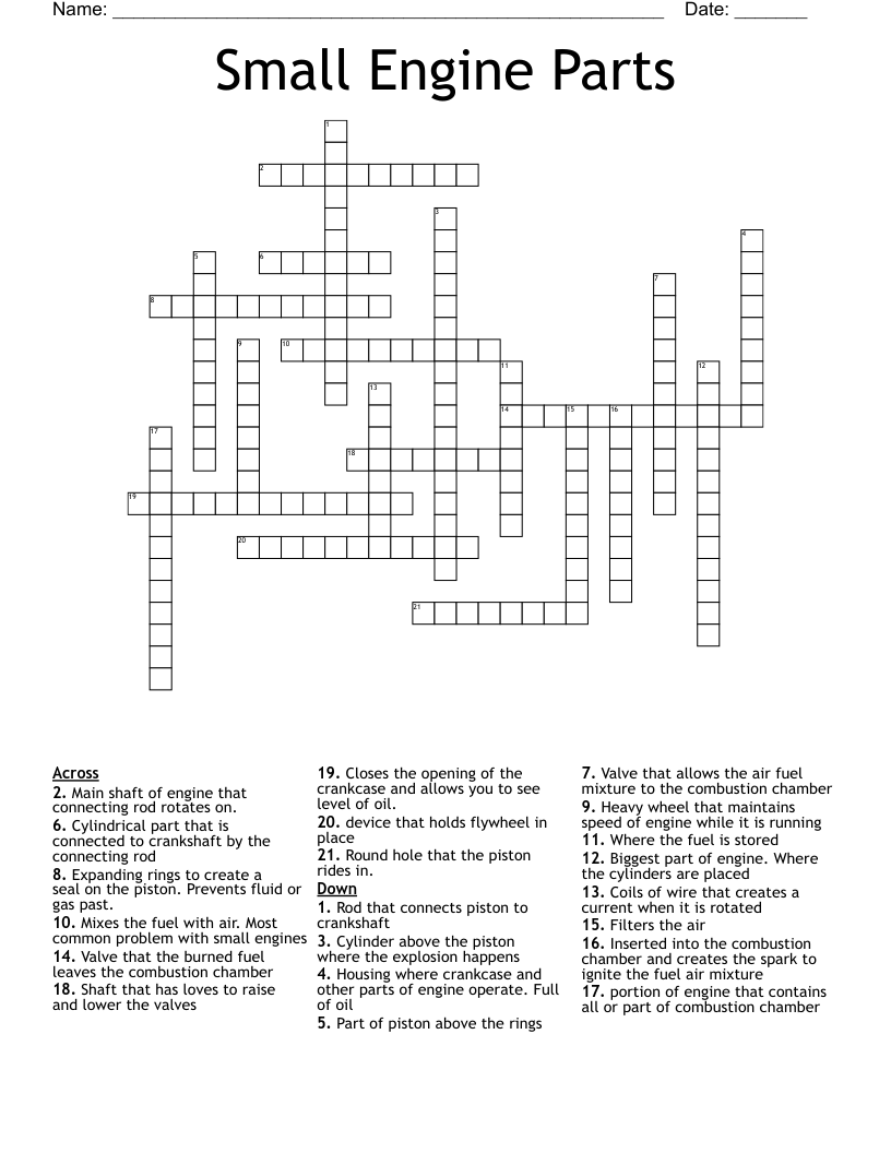 29 Engine Parts Crossword Clue FaroqueLeeland