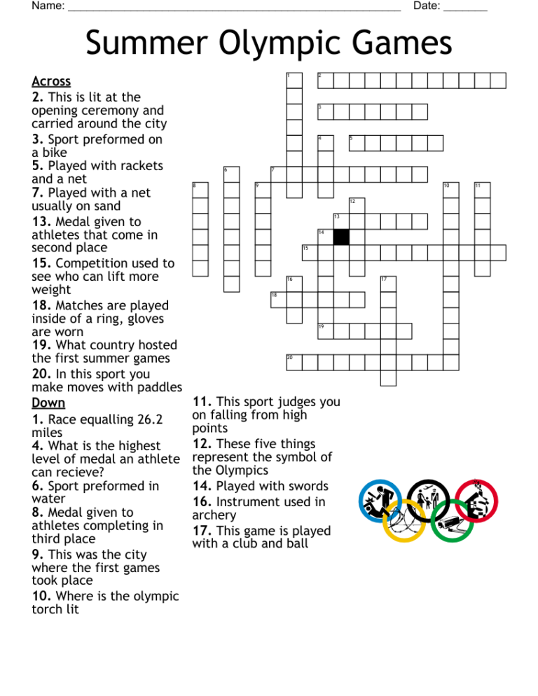 49 Best Ideas For Coloring Olympic Symbol Crossword