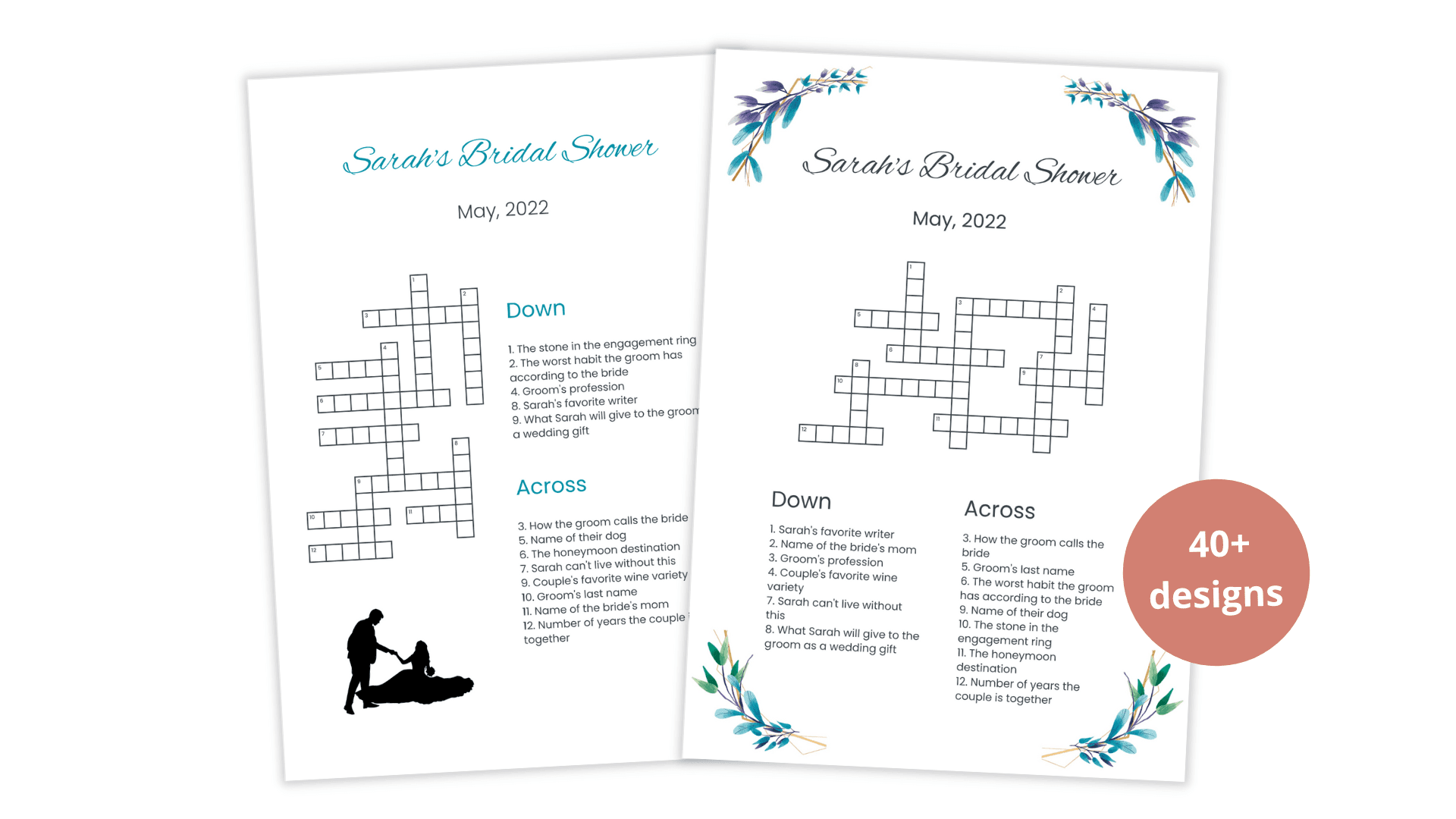 70 Clues And Questions Ideas For A Bridal Shower Crossword Puzzle