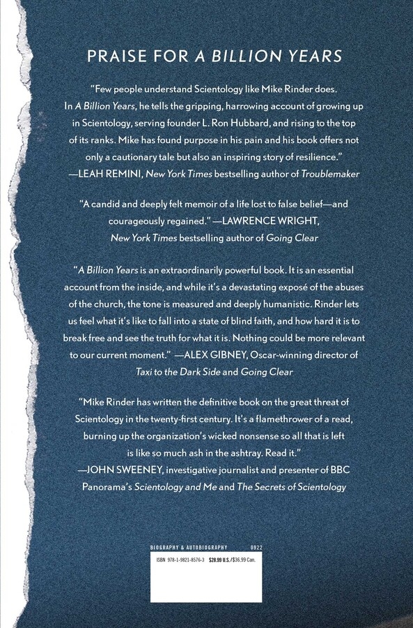 A Billion Years Book By Mike Rinder Official Publisher Page Simon