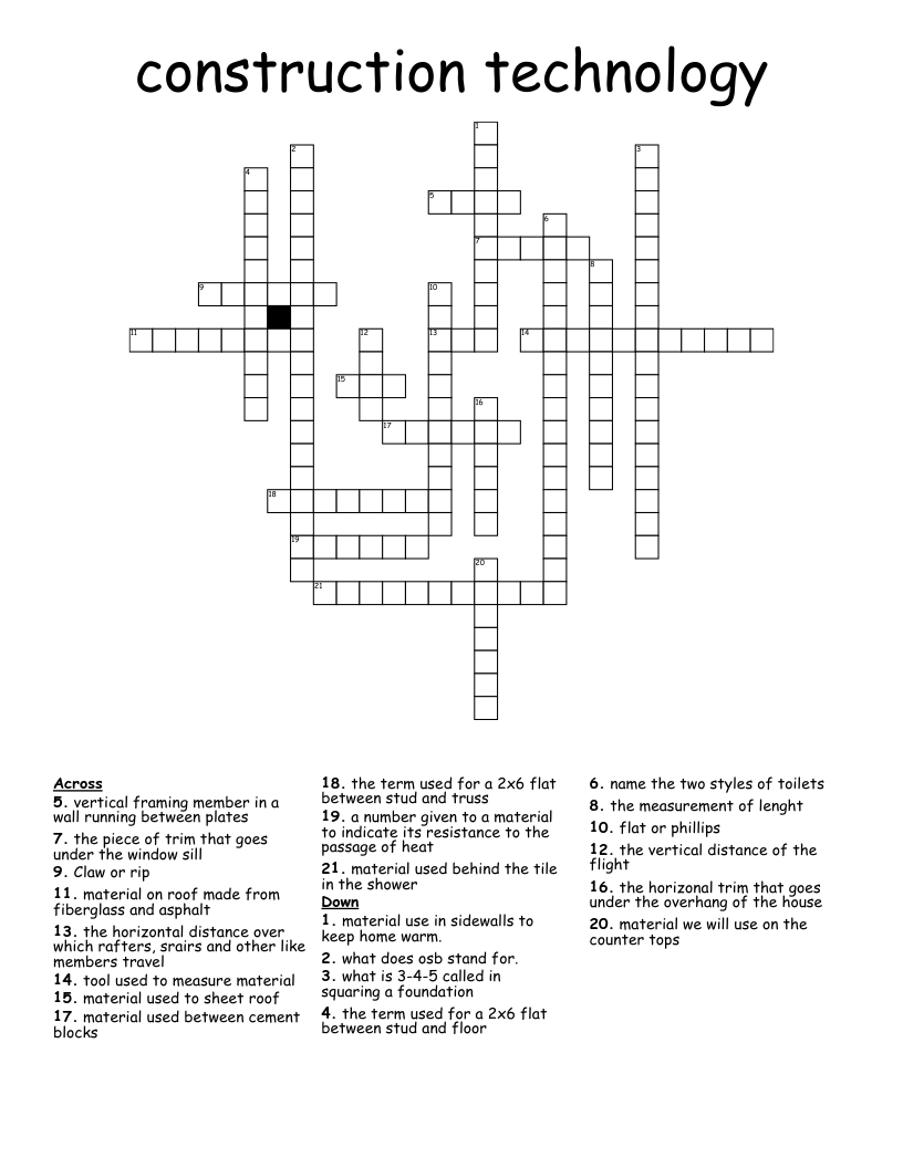 A Letter Shaped Beam Used In Construction Crossword Prntbl 