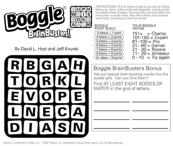 A Watered Down Boggle Puzzle BOOMER Magazine