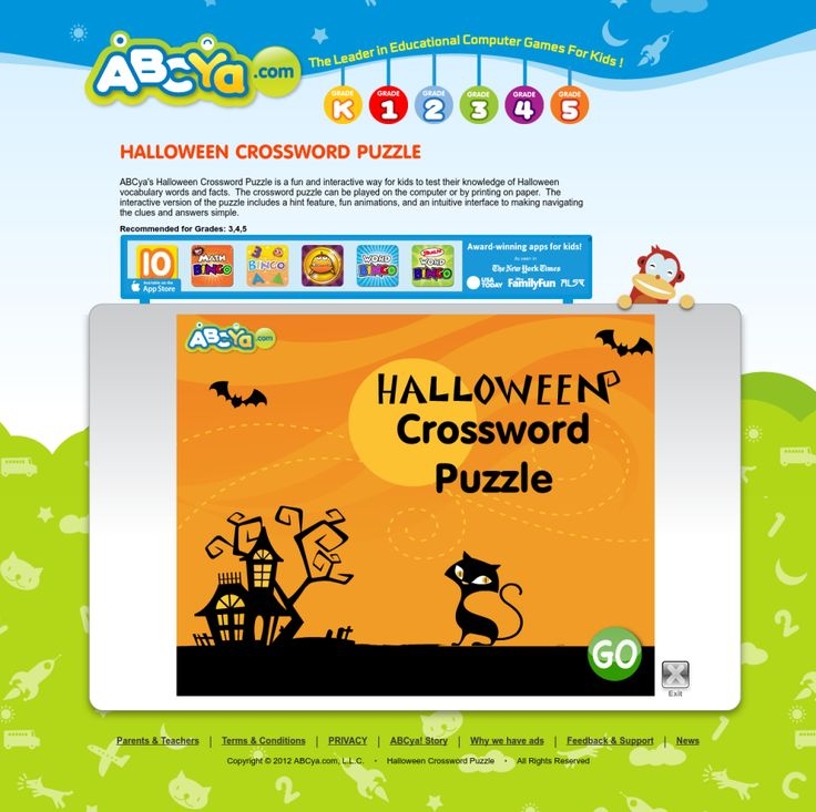ABCya Halloween Crossword Puzzle
