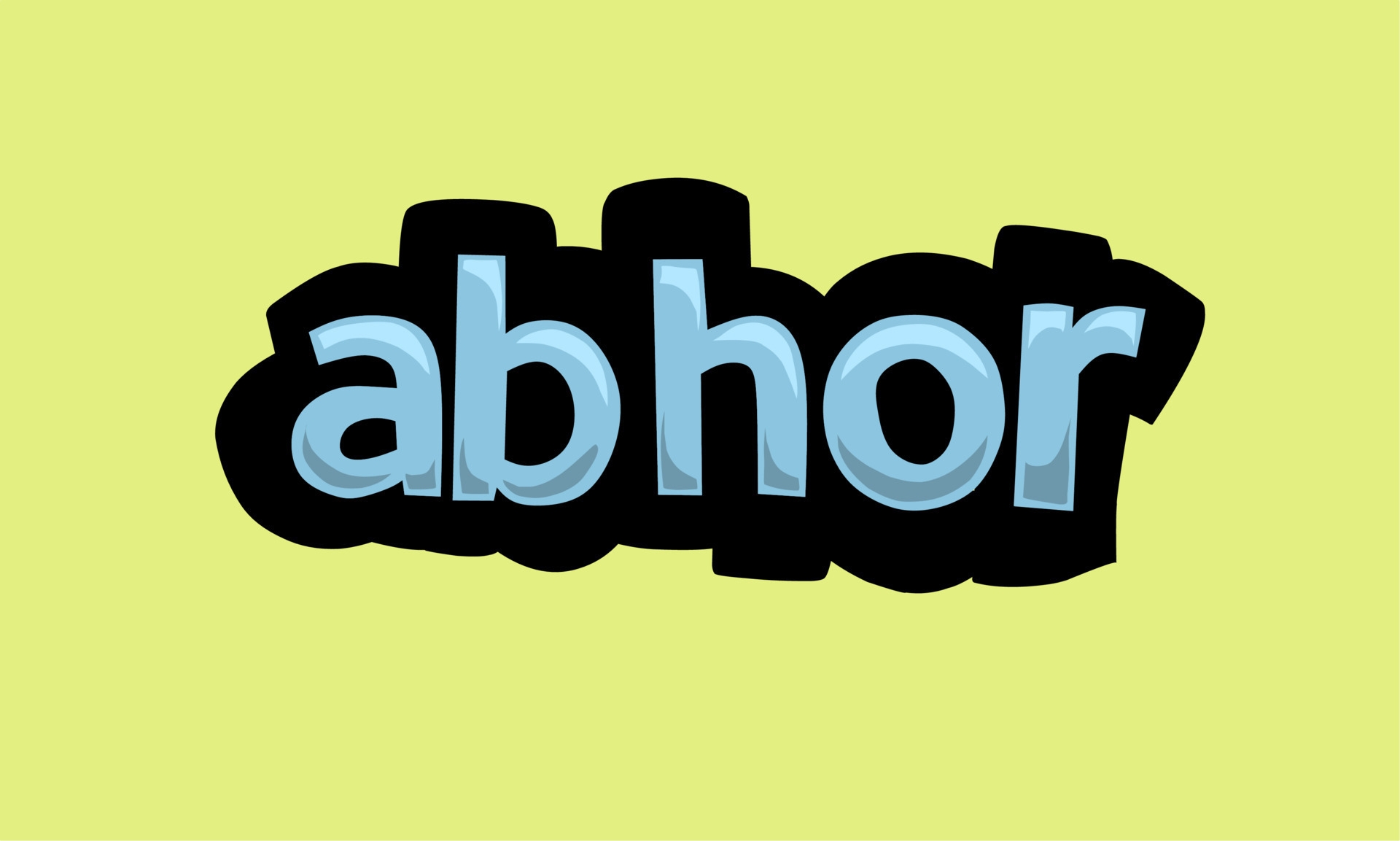 ABHOR Writing Vector Design On A Yellow Background 11594284 Vector Art