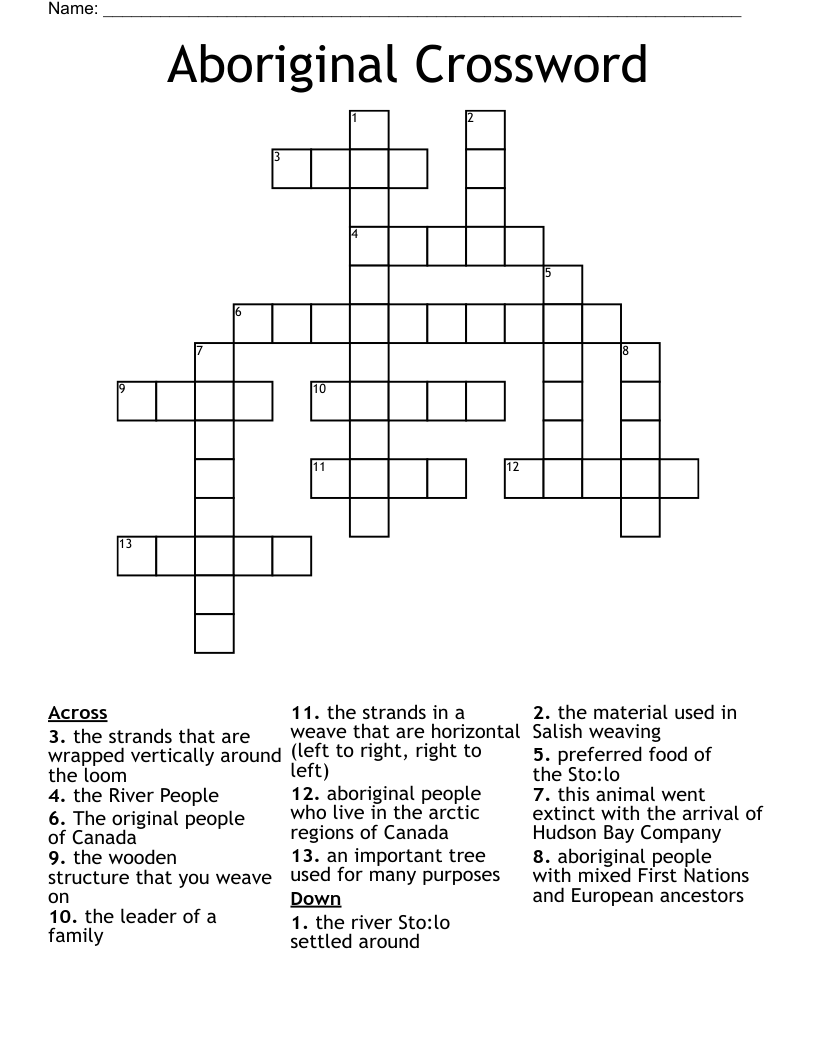 Aboriginal Crossword WordMint