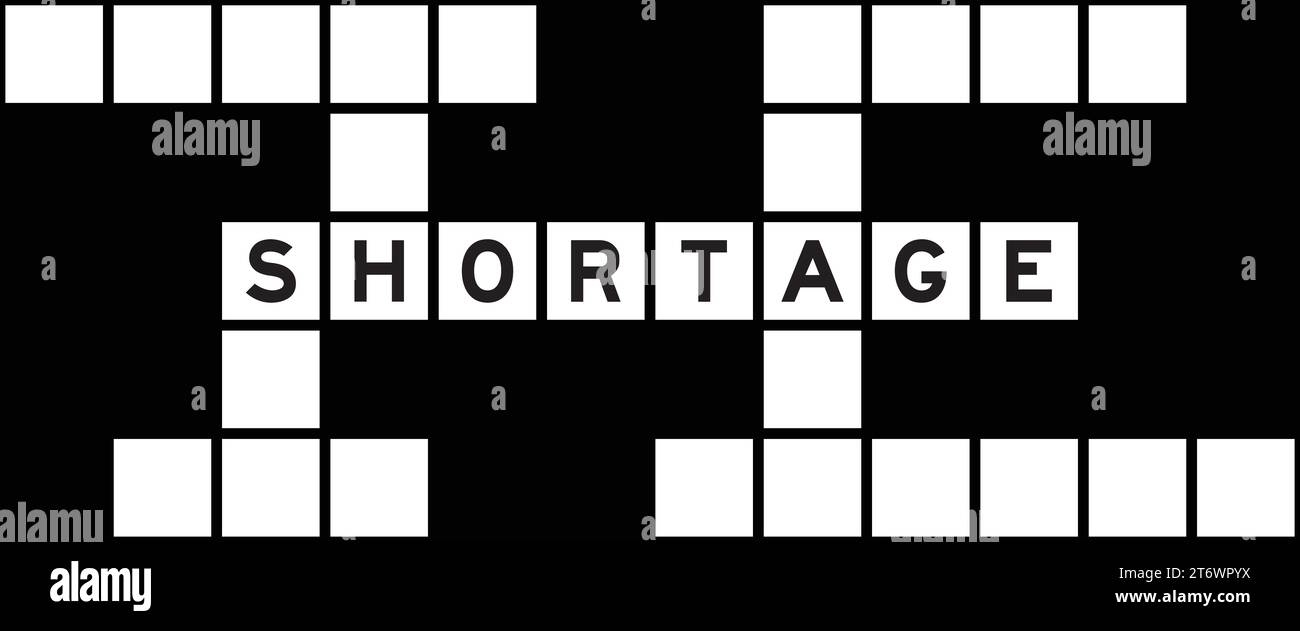 Alphabet Letter In Word Shortage On Crossword Puzzle Background Stock 