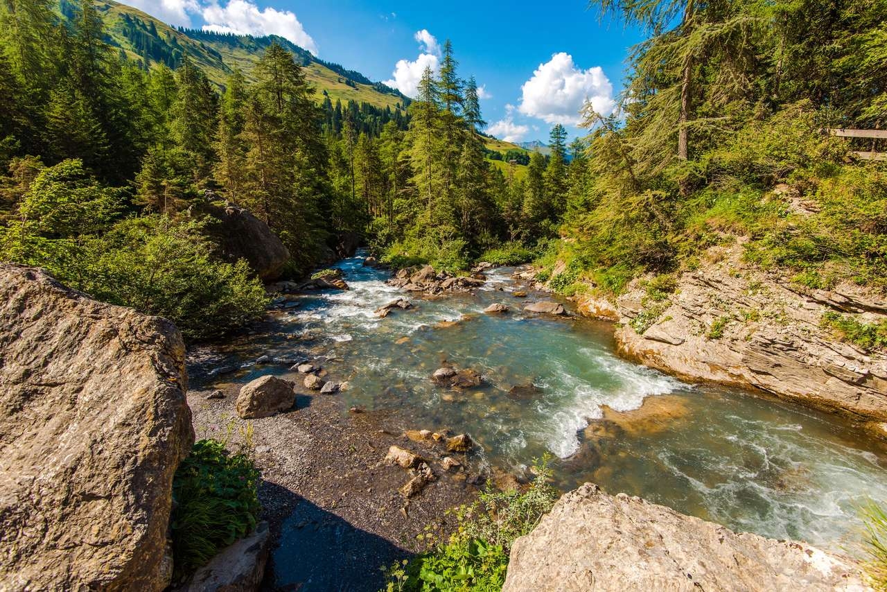 Alpine River In Switzerland Online Puzzle