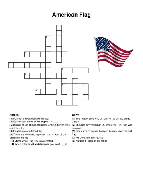 American Flag Crossword Puzzle