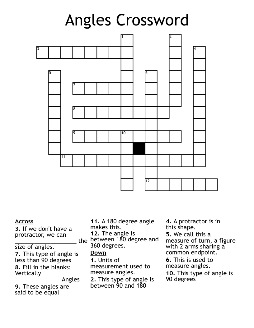 Angles Crossword WordMint