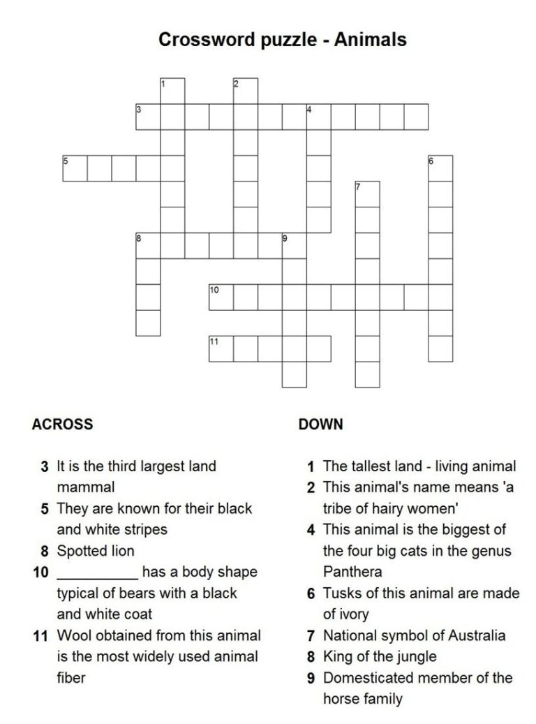 Animal Life Crossword Clue Answer