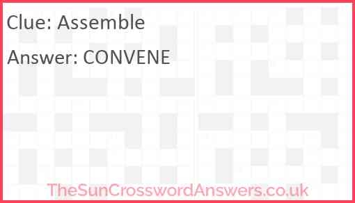 Assemble Crossword Clue TheSunCrosswordAnswers co uk