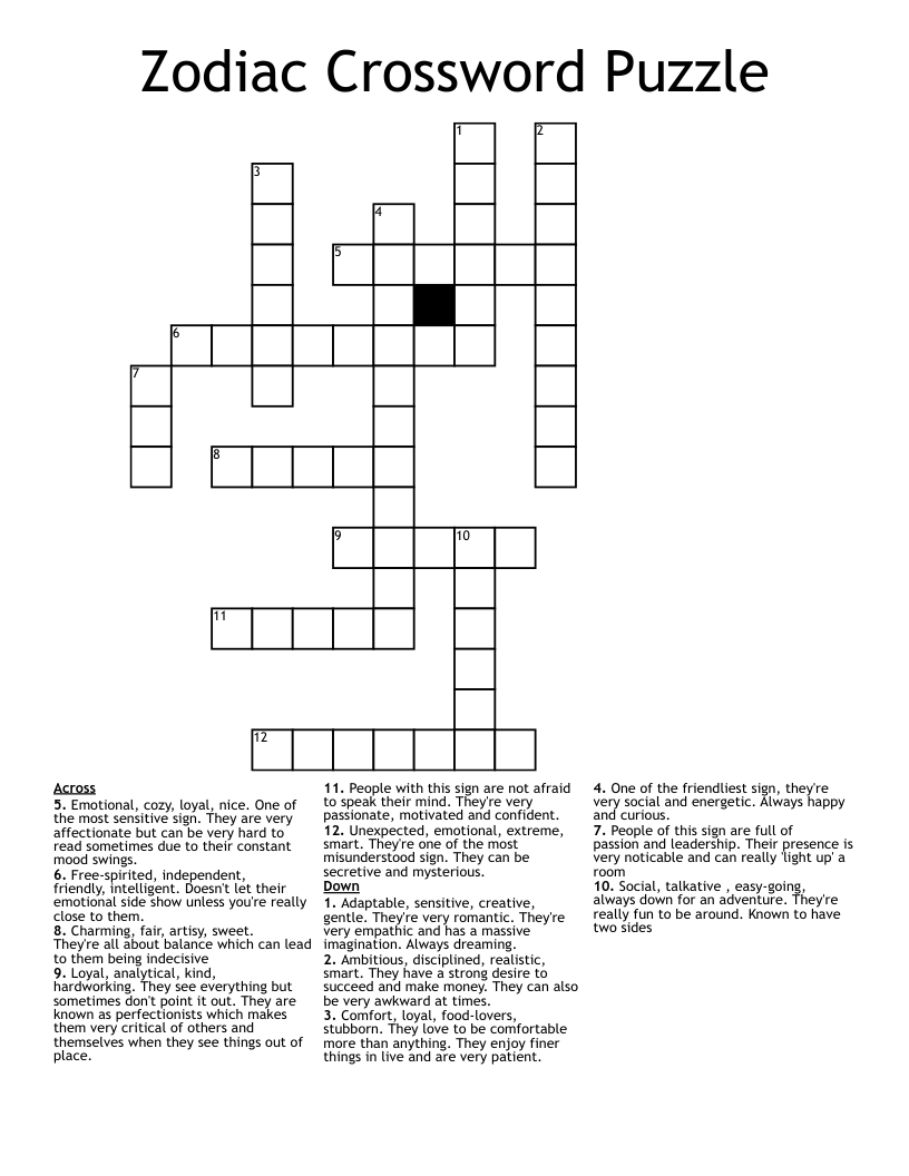 Astrology Crossword New Your Time