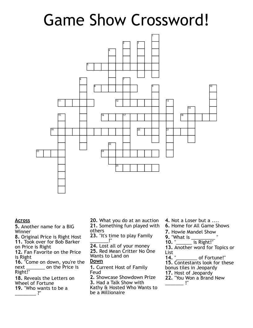 Award Show Host Crossword