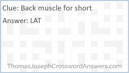 Back Muscle For Short Crossword Clue ThomasJosephCrosswordAnswers