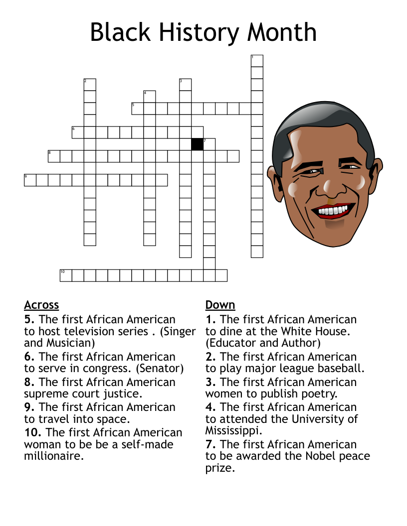 Black History Crossword Puzzles Printable