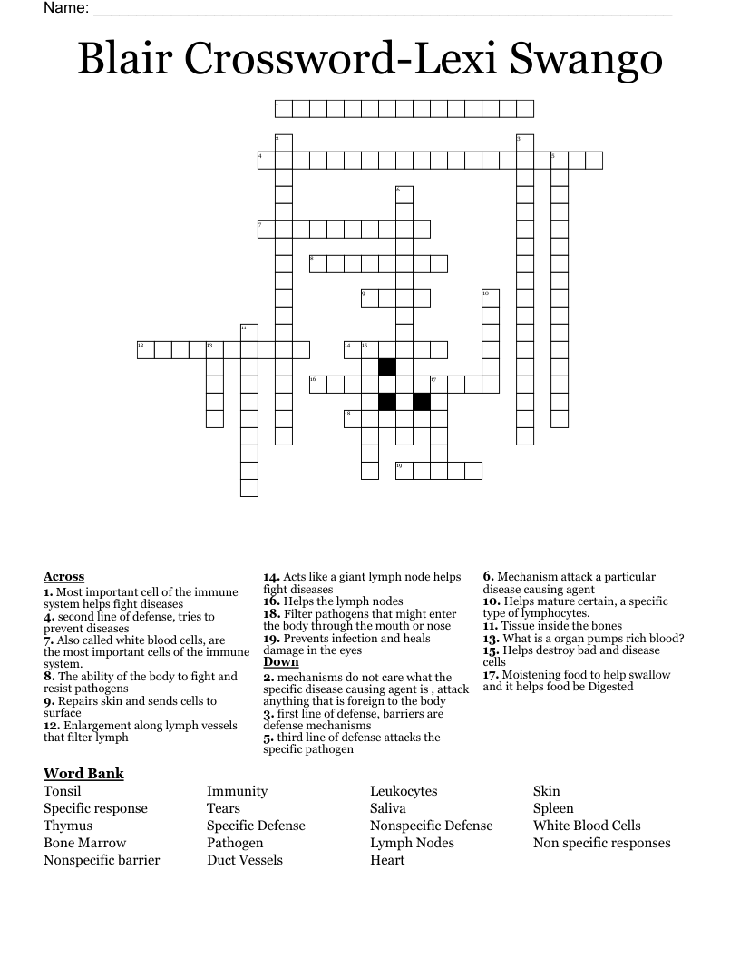Blair Crossword Lexi Swango WordMint