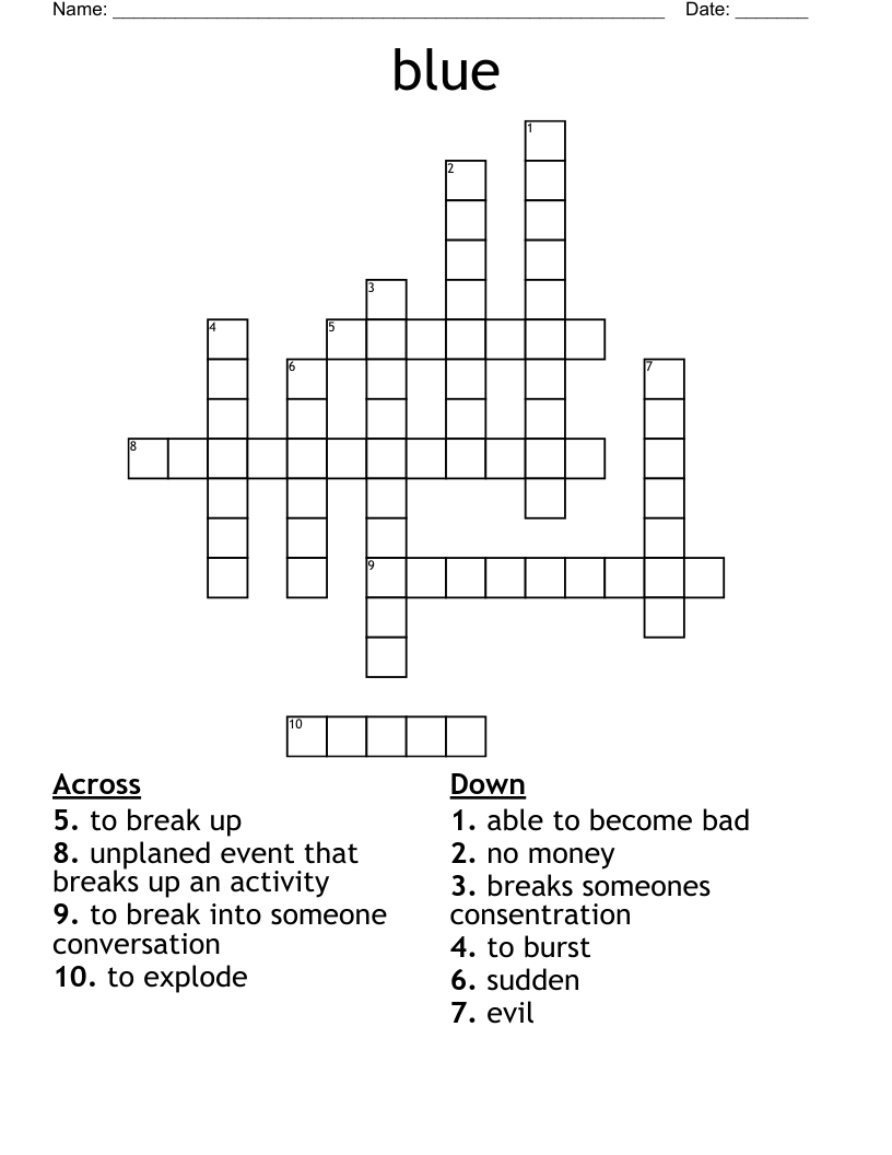 Blue Crossword WordMint