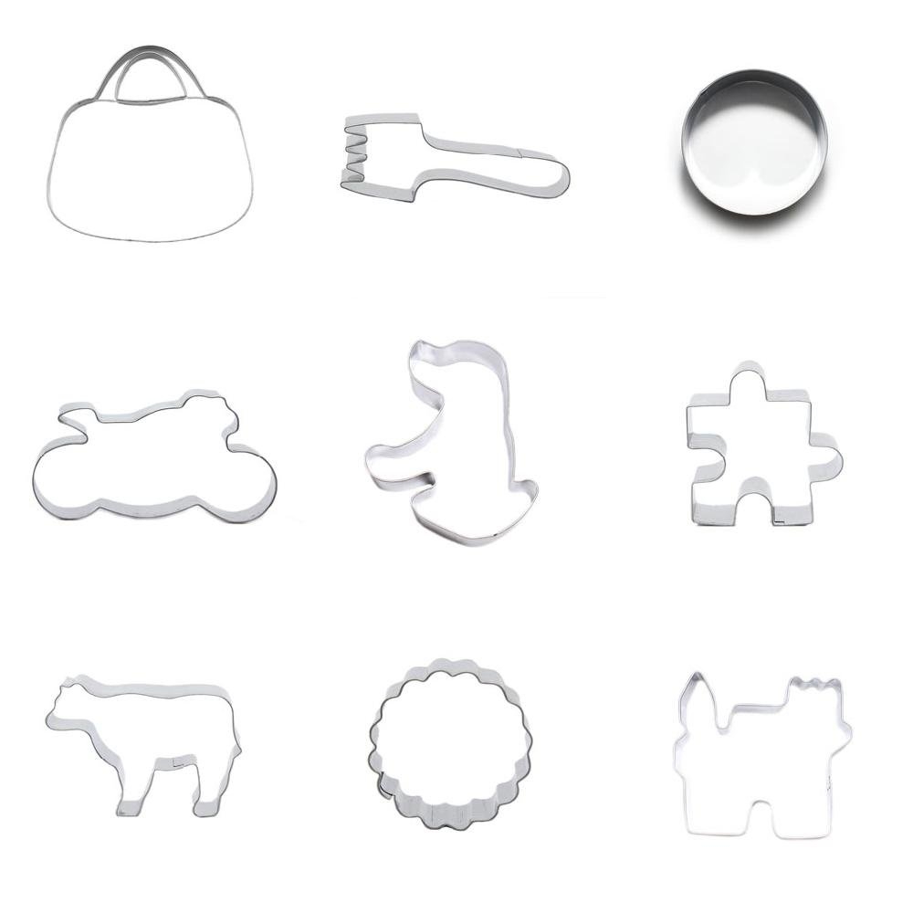 Buy 9 Pieces Cookie Cutter Biscuit Castle Chateau Ripple Circle Round 