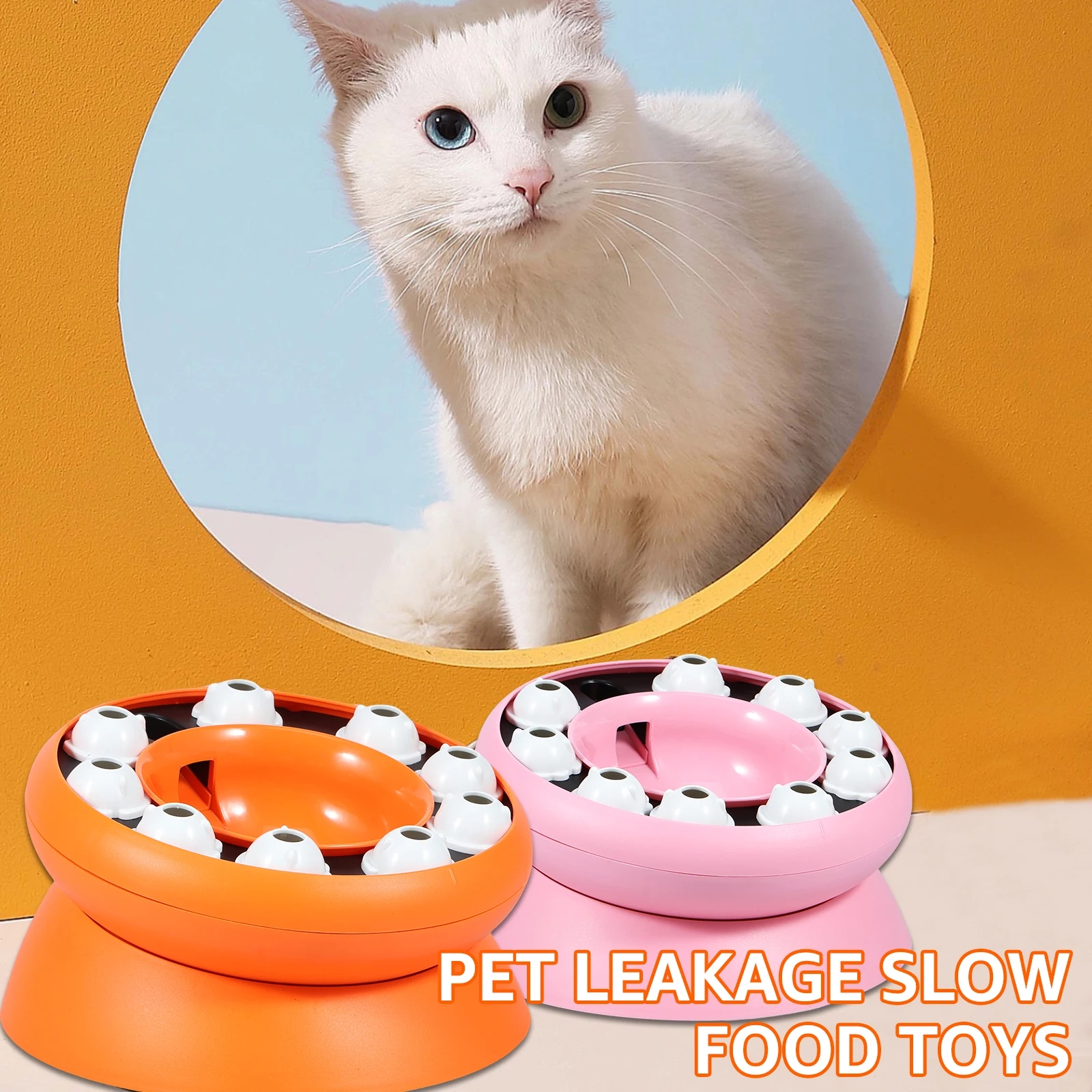 Cat Bowl Puzzle Toy Leak Food Slowly Feed Pet Feeder Dog Educational