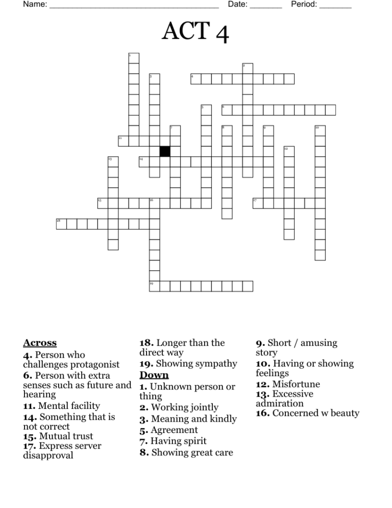 Catches In The Act Crossword