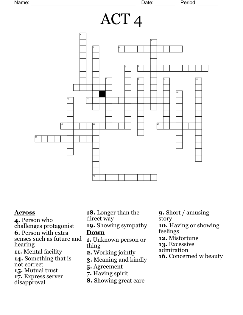 Catches In The Act Crossword