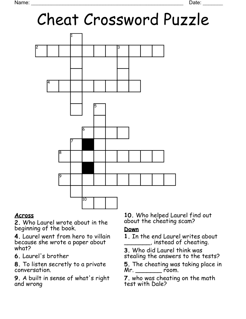 Cheat Crossword Puzzle WordMint