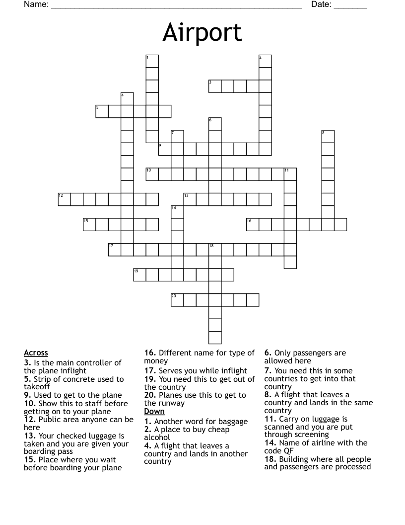 Chicago Airport Inits Crossword Prntbl concejomunicipaldechinu gov co