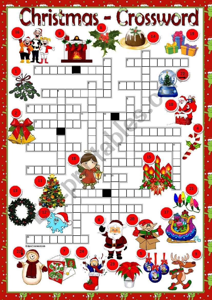 Christmas Crossword Free Printable For Adults