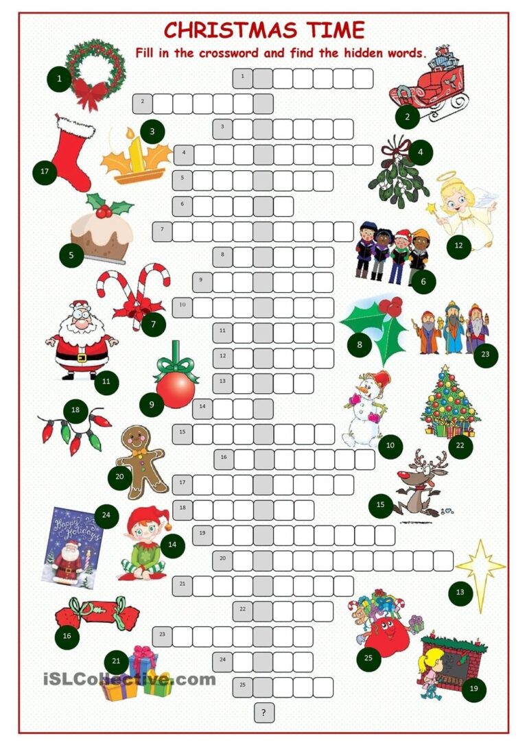 Christmas Crossword With Answers