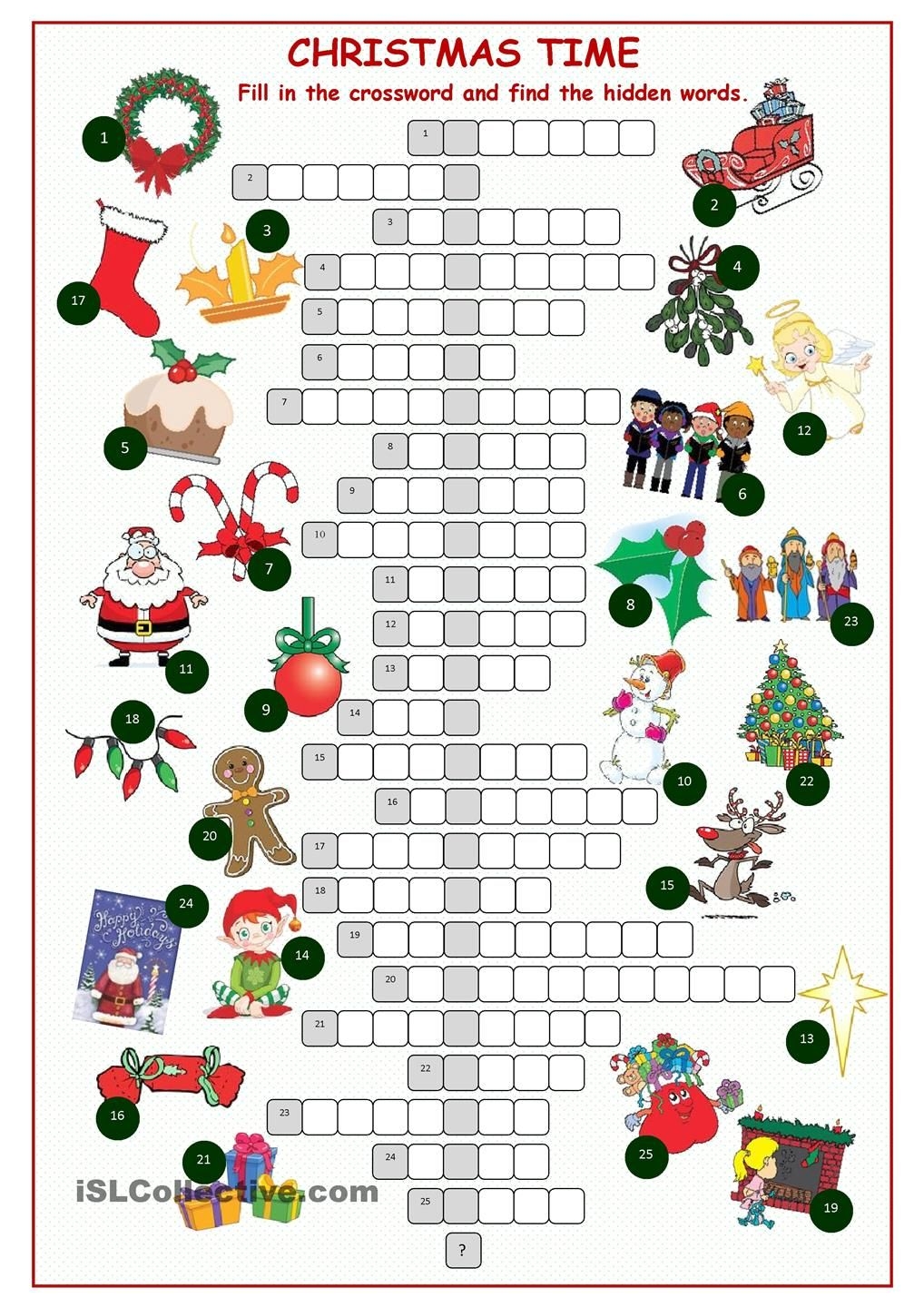 Christmas Crossword With Answers