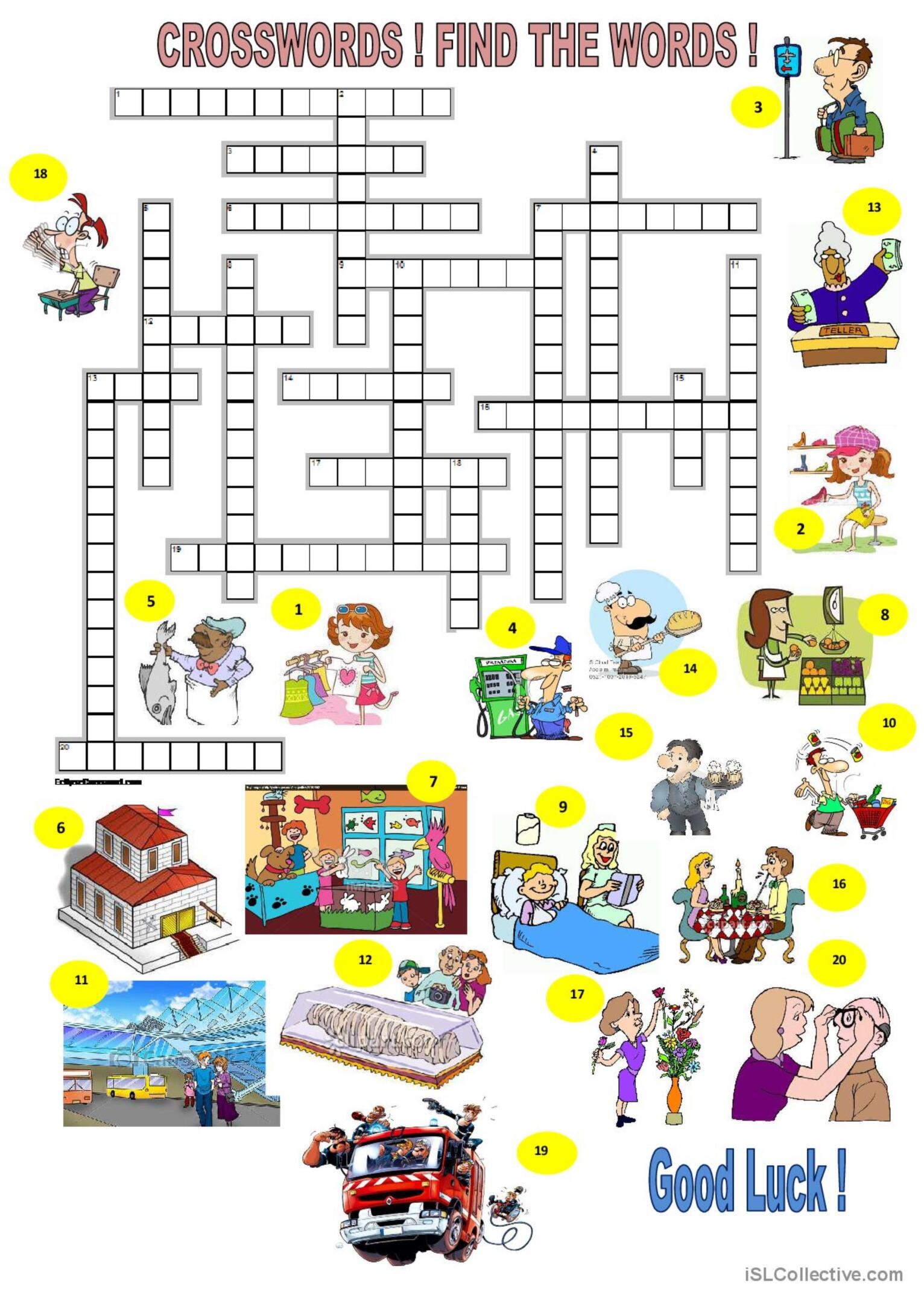 City Places Crossword English ESL Worksheets Pdf Doc