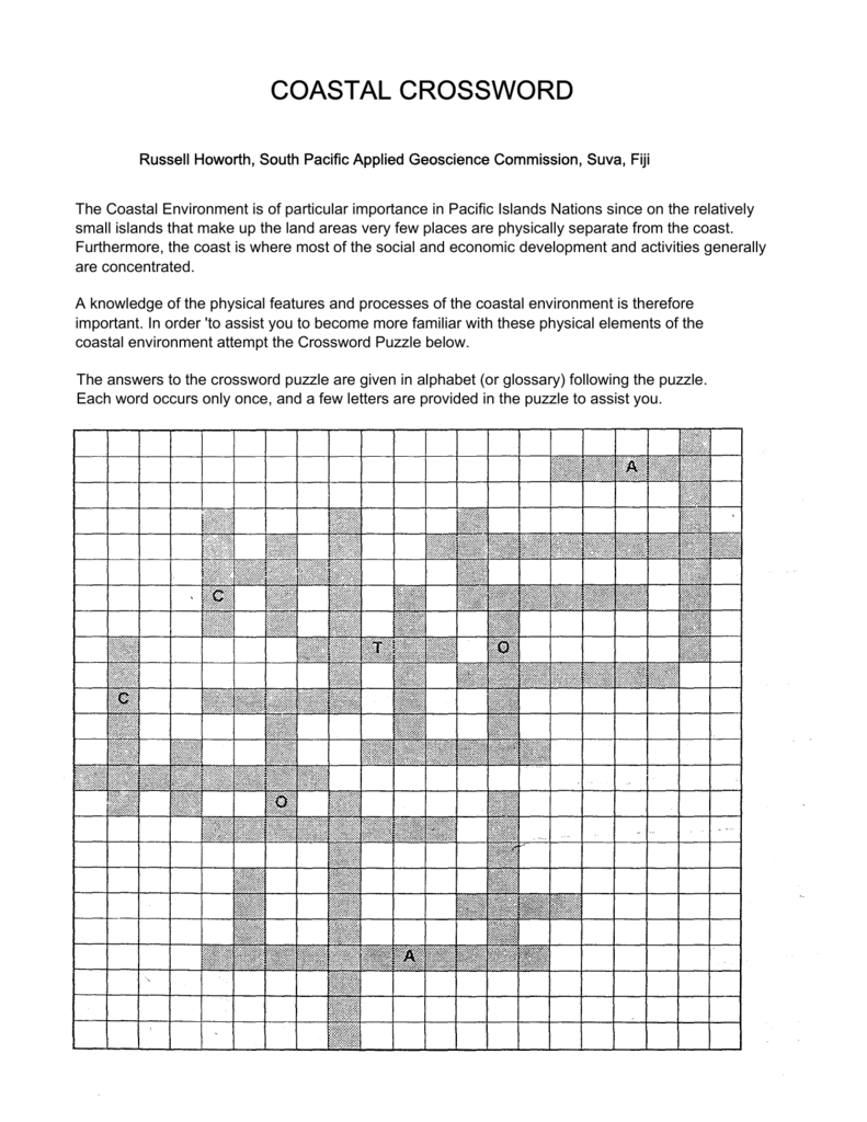 Coastal Crossword