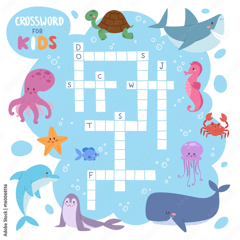 Colorful Coral Reef Fish Crossword