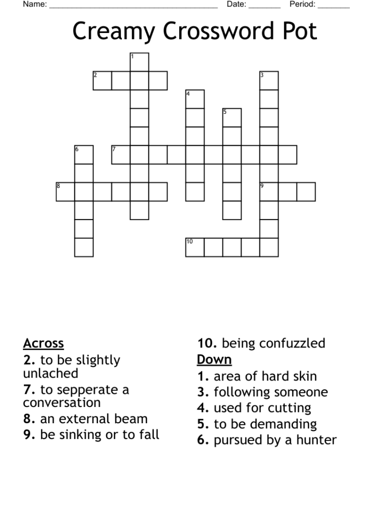 Creamy Crossword Pot WordMint