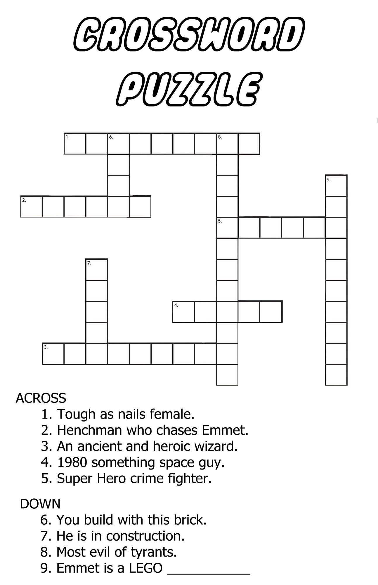 Create Your Own Crossword Free Printable