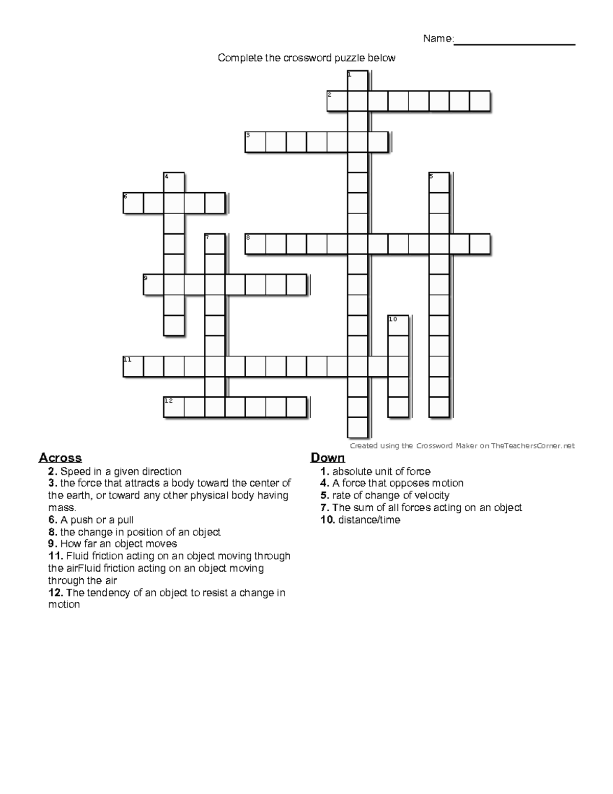 Crossword Cu5s NF0Dsi Down 1 Absolute Unit Of Force 4 A Force That 