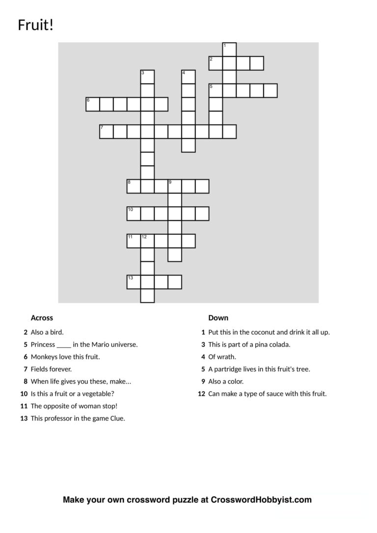 Crossword Puzzle Clue Answer Generator