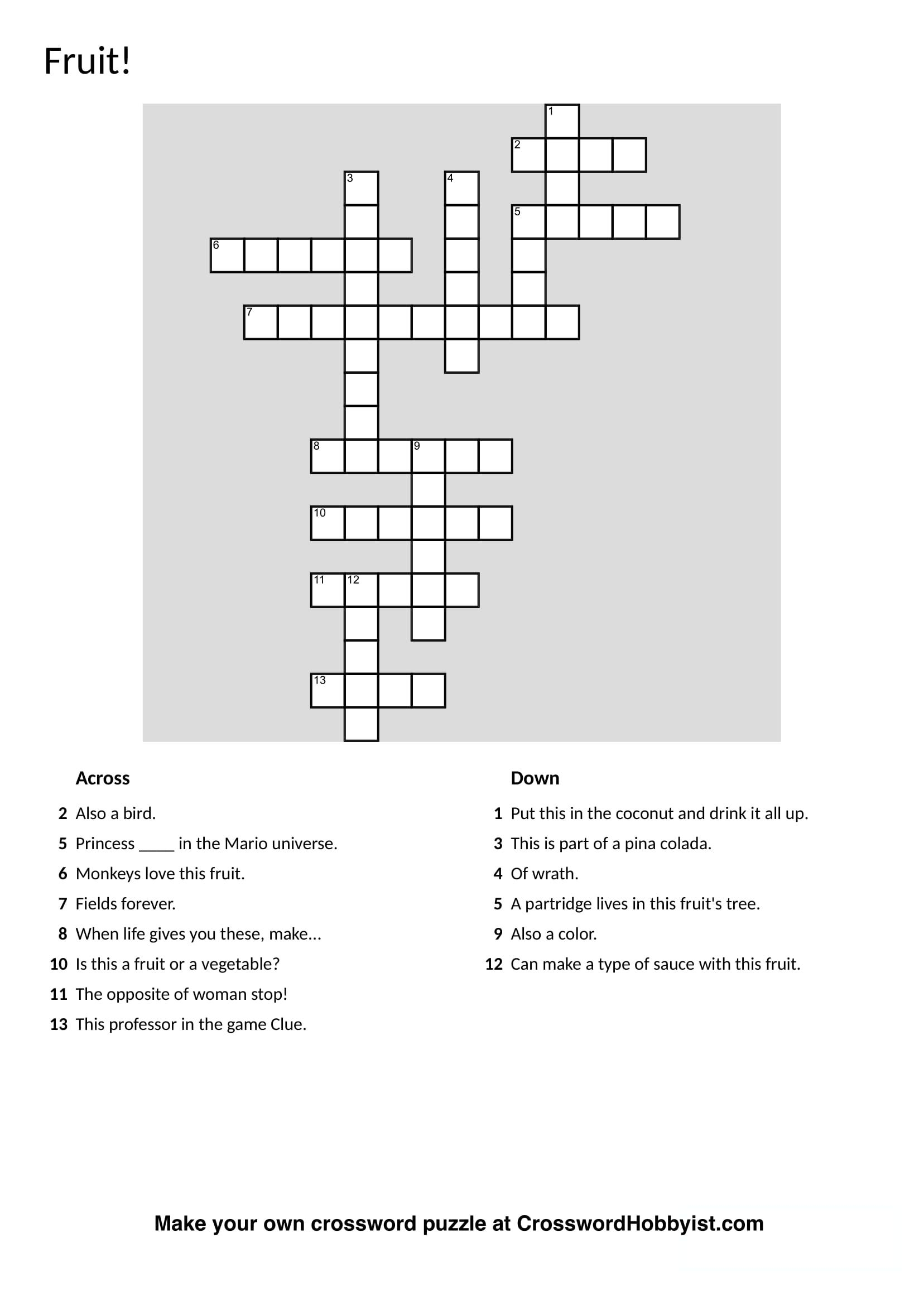 Crossword Puzzle Clue Answer Generator