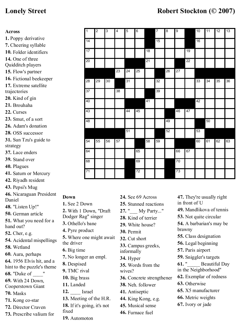 Crossword Puzzles Printable Medium Difficulty