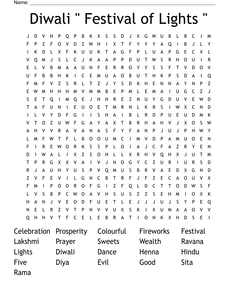 Diwali Crossword WordMint