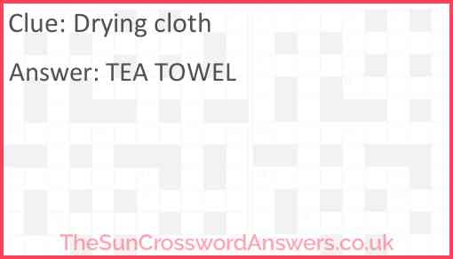 Drying Cloth Crossword Clue TheSunCrosswordAnswers co uk